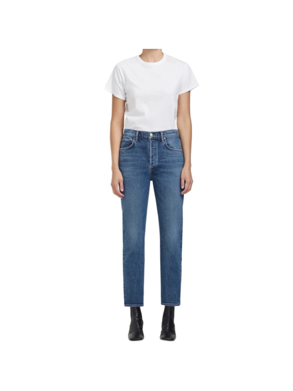 Agolde Riley Crop High Rise Jeans in Transfer, size 24